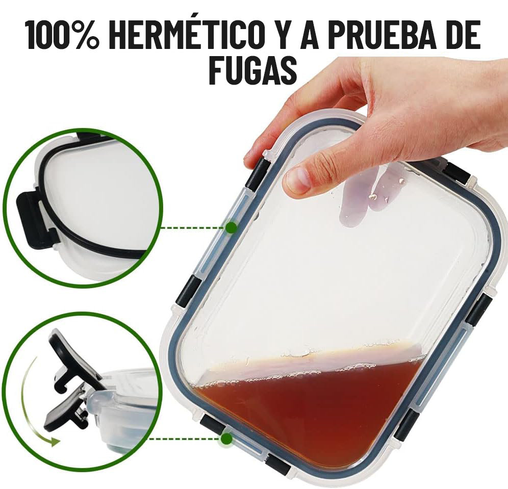 Juego 4 Piezas De Tarros Tapper Hermeticos Vidrio Premium QL