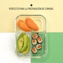 Tapper De Vidrio Con Tapa Hermetica 3 Divisiones Premium QL®