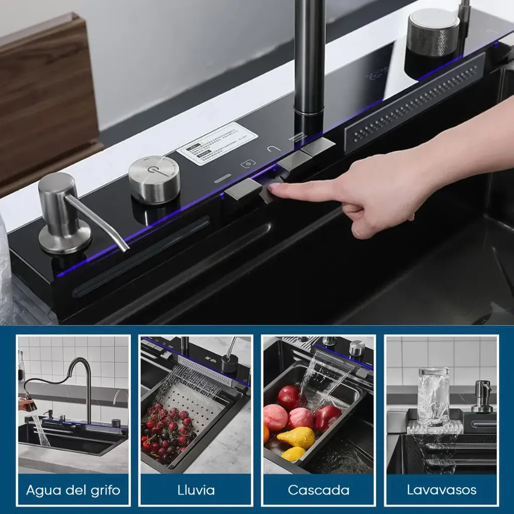 Bacha Pileta Multifuncional Cocina Acero + Filtro Osmosis