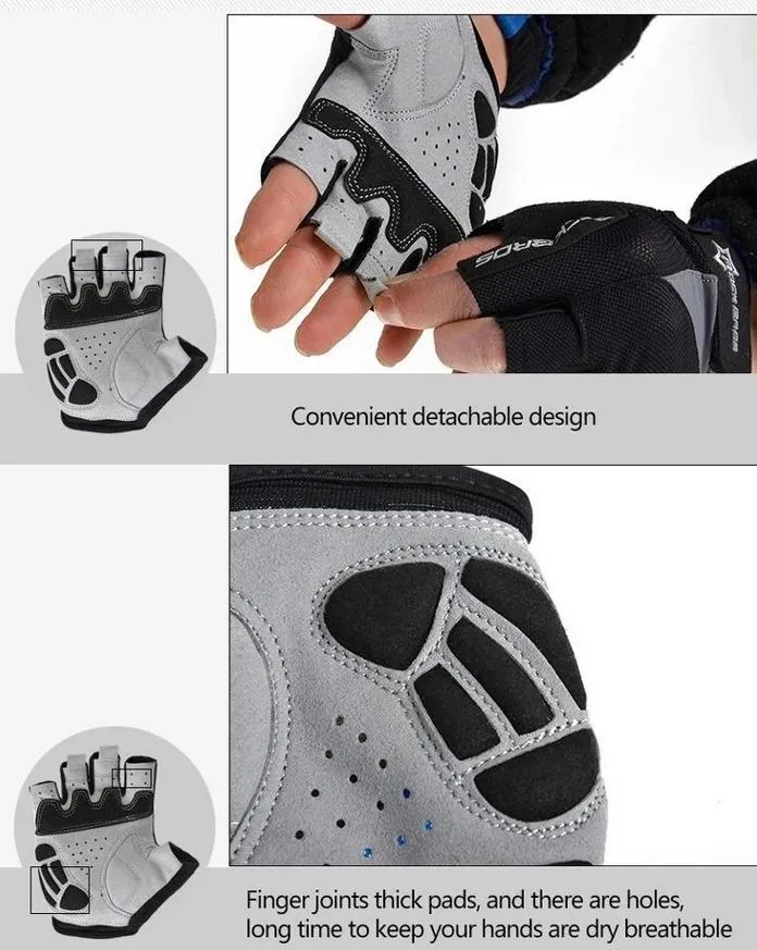 Guantes Ciclismo Medio Dedo Rockbros Anti-transpiración