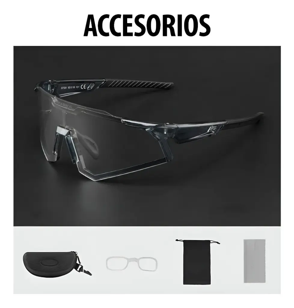 Lentes Fotocromaticos Rockbros De Ciclismo Negro Y Gris Tran