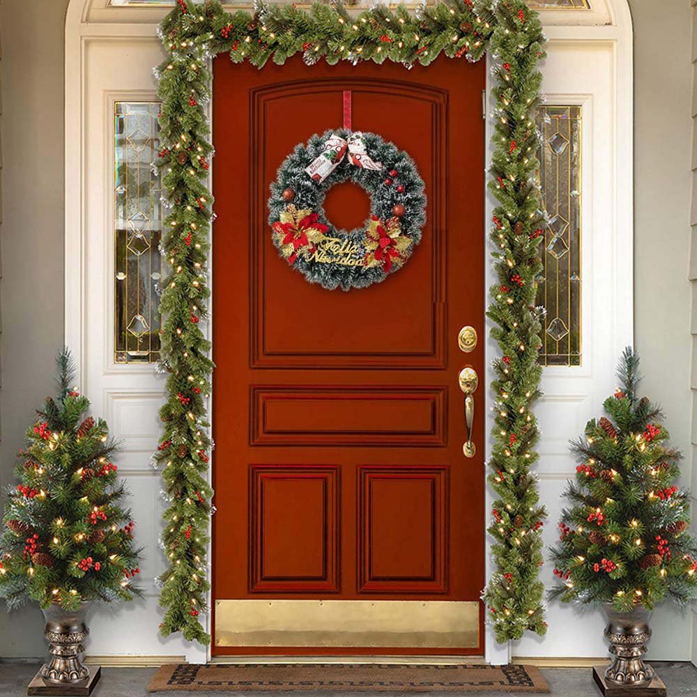 Corona Navidad Con Feliz Navidad - Decoración Navideña QL ®