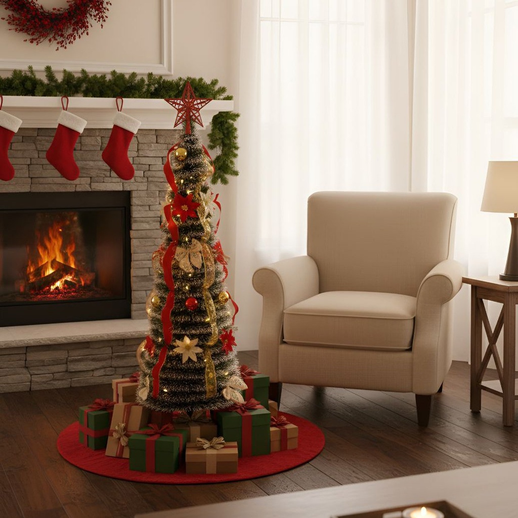 Arbolito Arbol De Navidad Premium 120cm Plegable + Corona QL