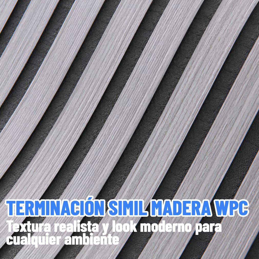 Rollo Adhesivo Símil Ripado Wpc Madera 3mts X 60cm Premium ®