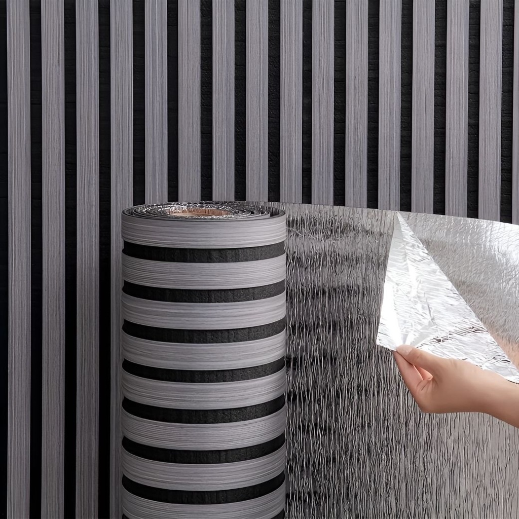 Rollo Adhesivo Símil Ripado Wpc Madera 3mts X 60cm Premium ®