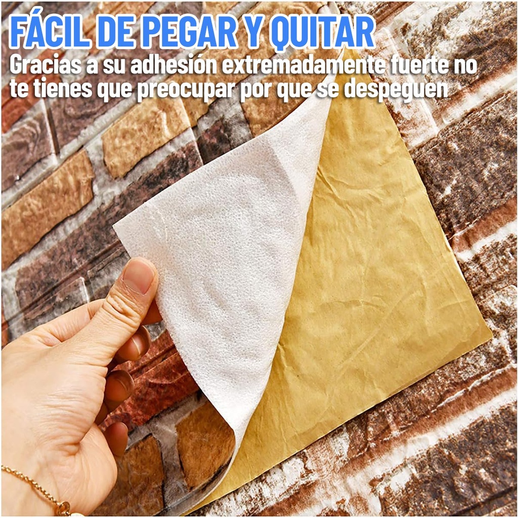 Placa Autoadhesiva Revestimiento Pared Adhesivo Ladrillo QL®