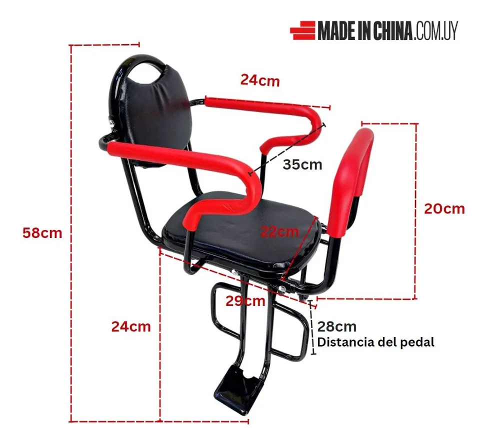 Silla Bicicleta Niños Trasera Requiere Parrilla C/ Posapies