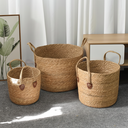 Set X3 Cesto Junco Con Manija Resistentes Decoracion Unicos®