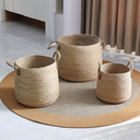 Set X3 Cesto Junco Con Manija Resistentes Decoracion Unicos®