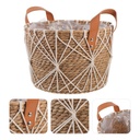 Set X3 Canasto Cesto Fibra Natural Organizador Manijas QL ®