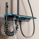 Set Barral Ducha Cromada Con Teléfono Y Monocomando Negro Ql