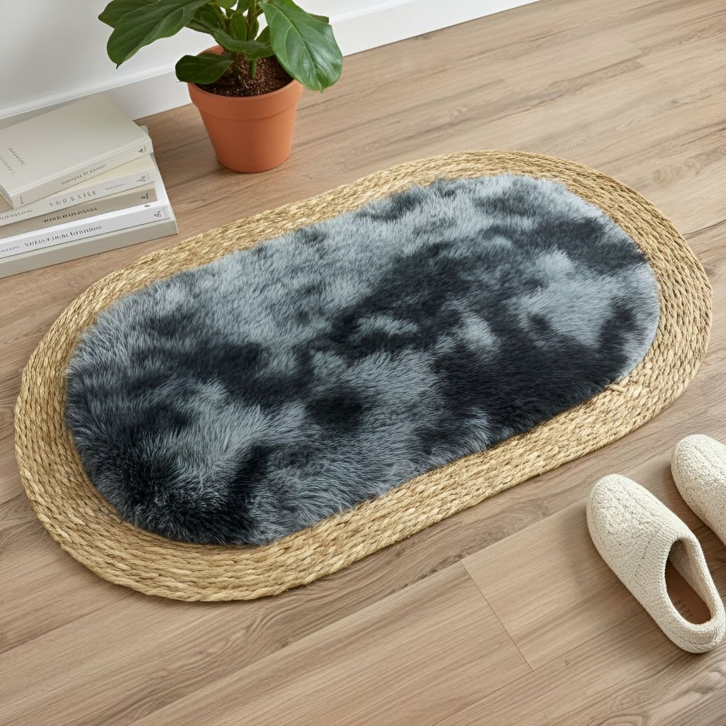 Alfombra Ovalada De Rattan Chica Sala De Estar Dormitorio Ql