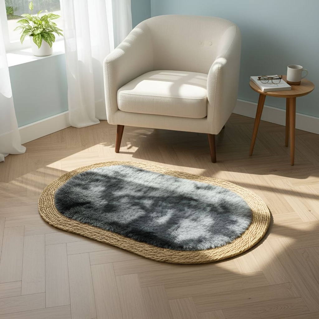 Alfombra Ovalada De Rattan Chica Sala De Estar Dormitorio Ql