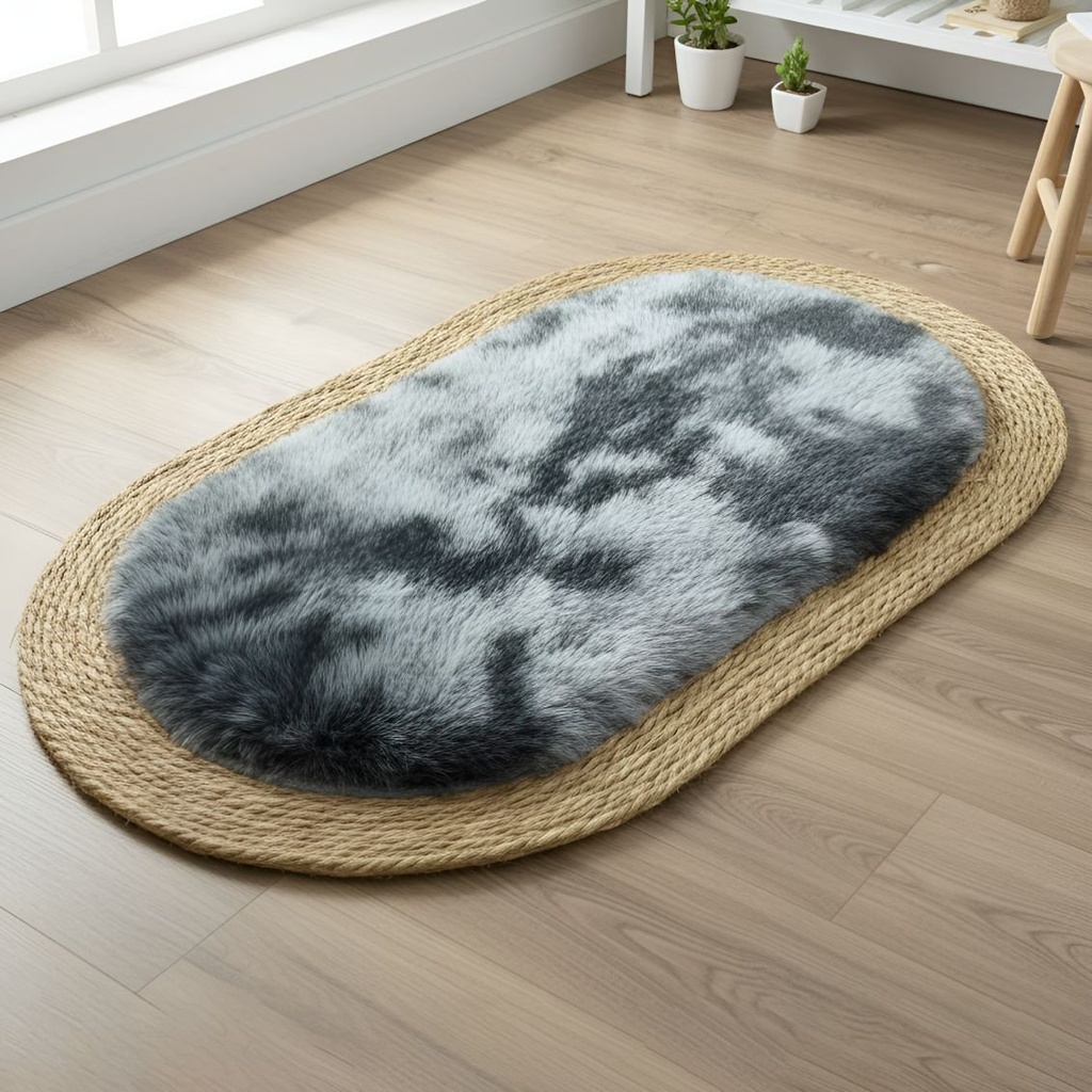 Alfombra Ovalada De Rattan Chica Sala De Estar Dormitorio Ql