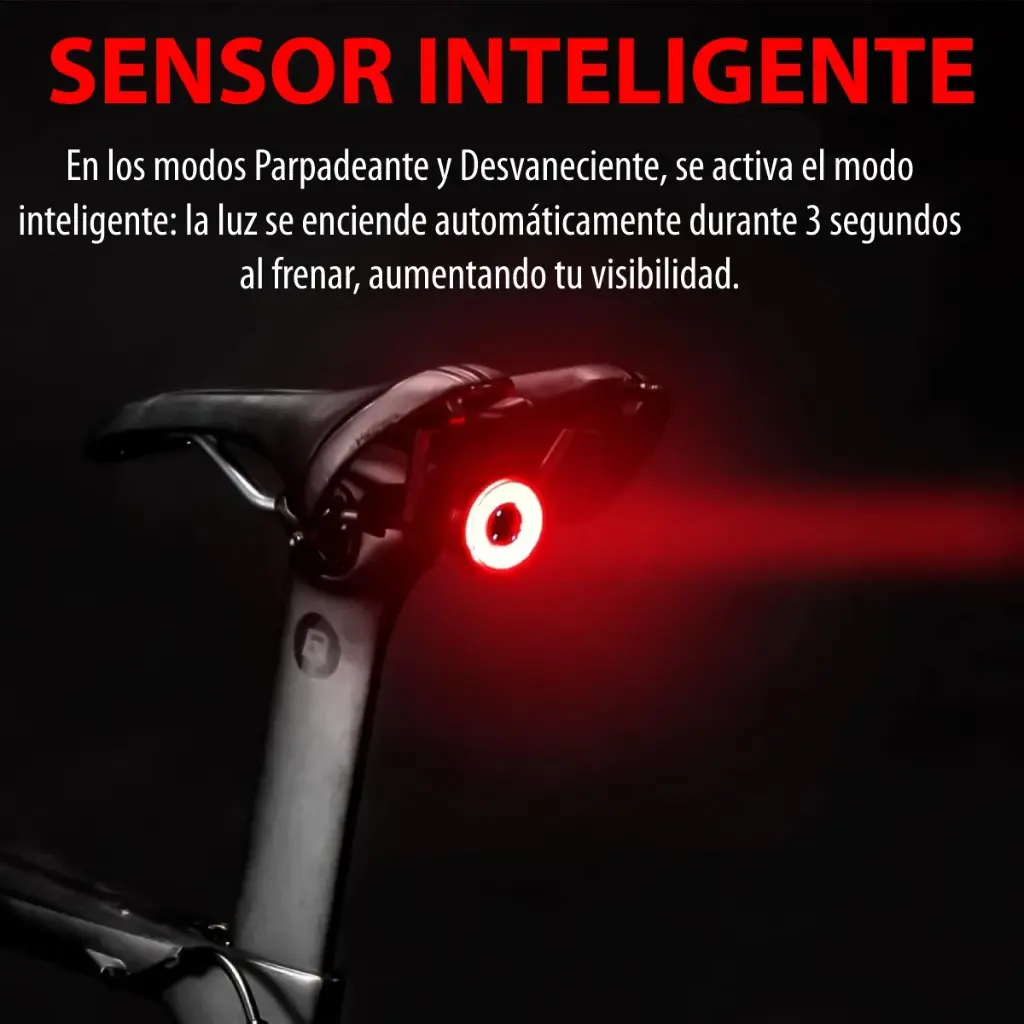 Luz Rockbros Trasera De Freno Inteligente Para Bicicletas