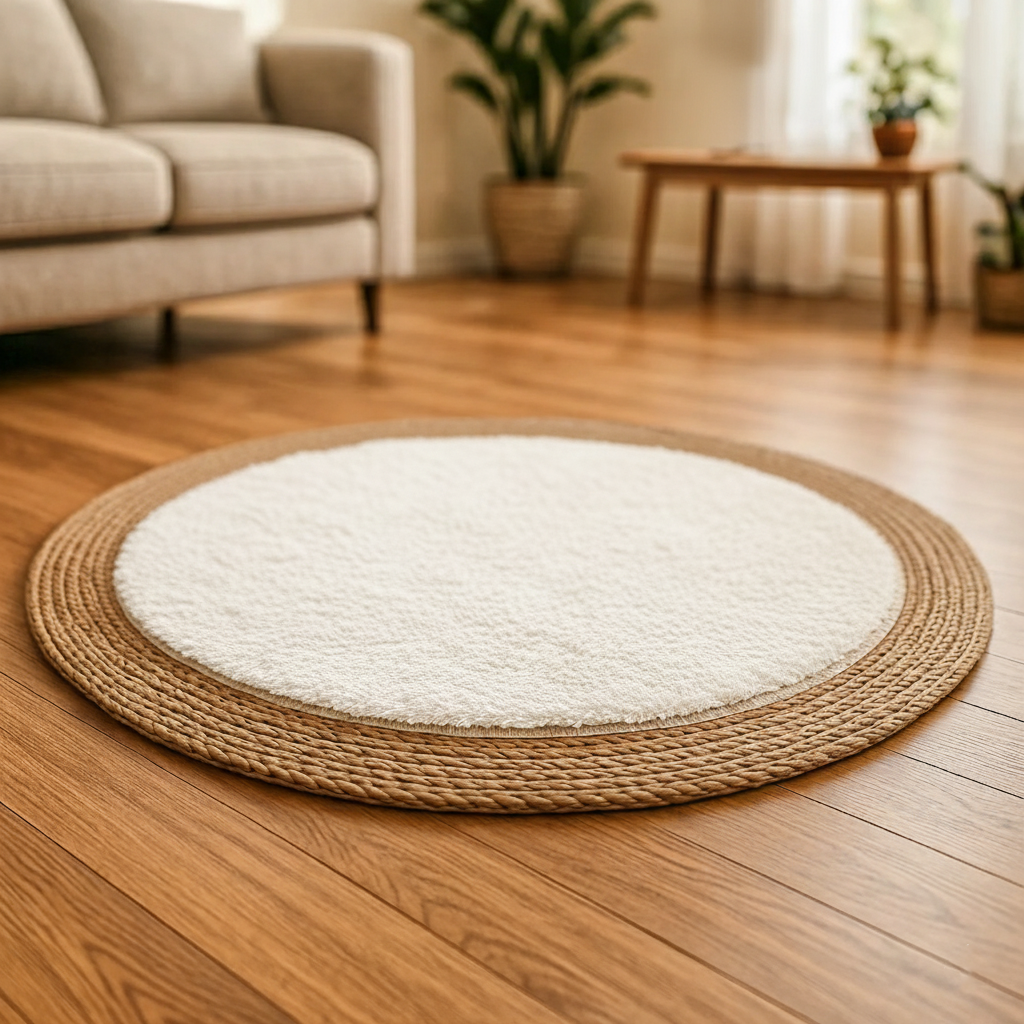 Alfombra Redonda Seagrass Yute 185 Cm Tejido Artesanal Indu®