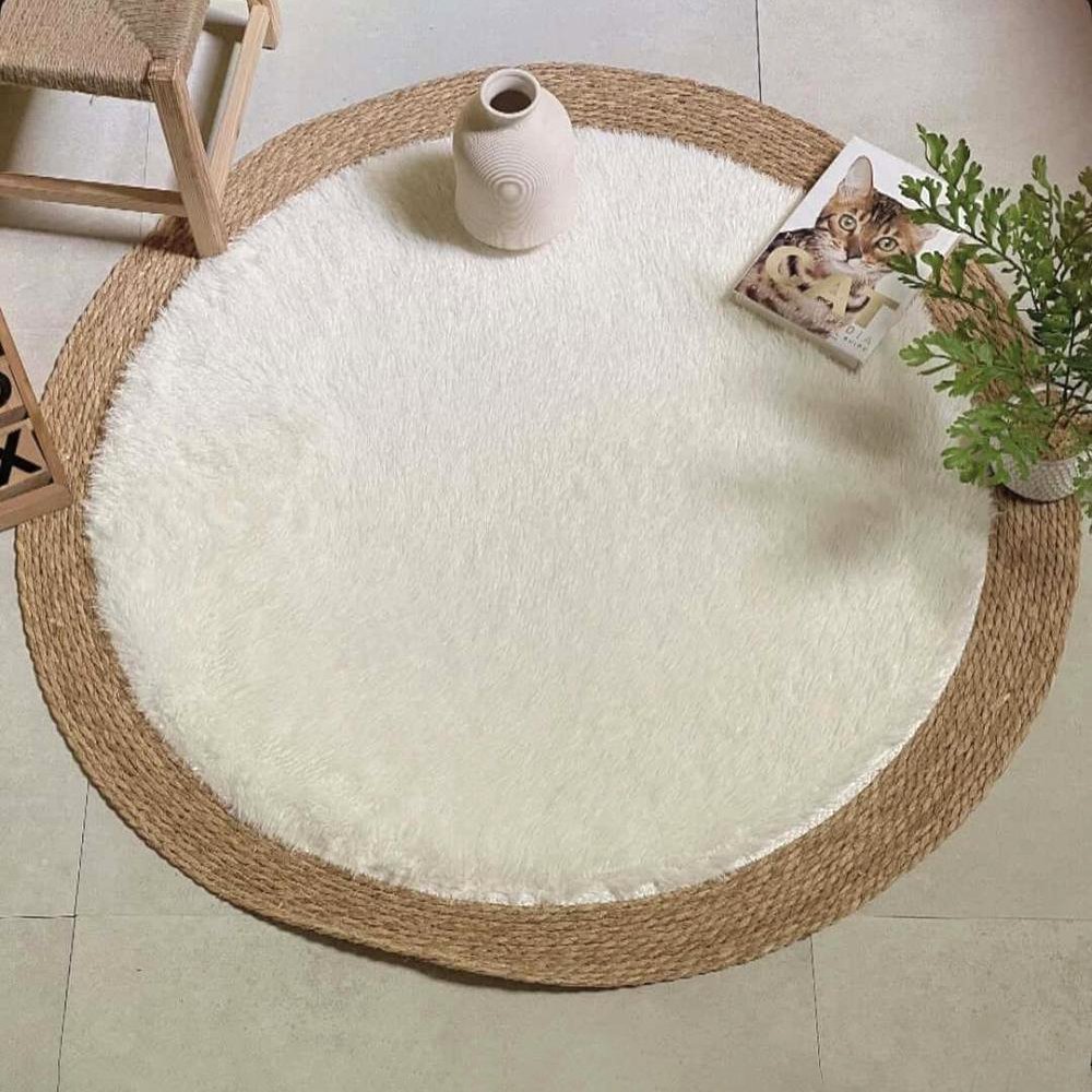 Alfombra Redonda Seagrass Yute 185 Cm Tejido Artesanal Indu®