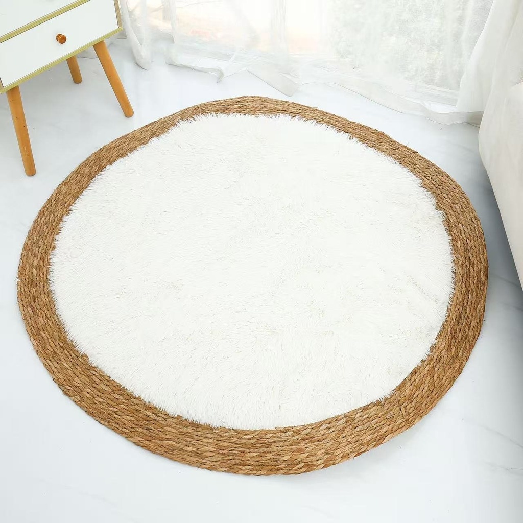 Alfombra Redonda Seagrass Yute 185 Cm Tejido Artesanal Indu®