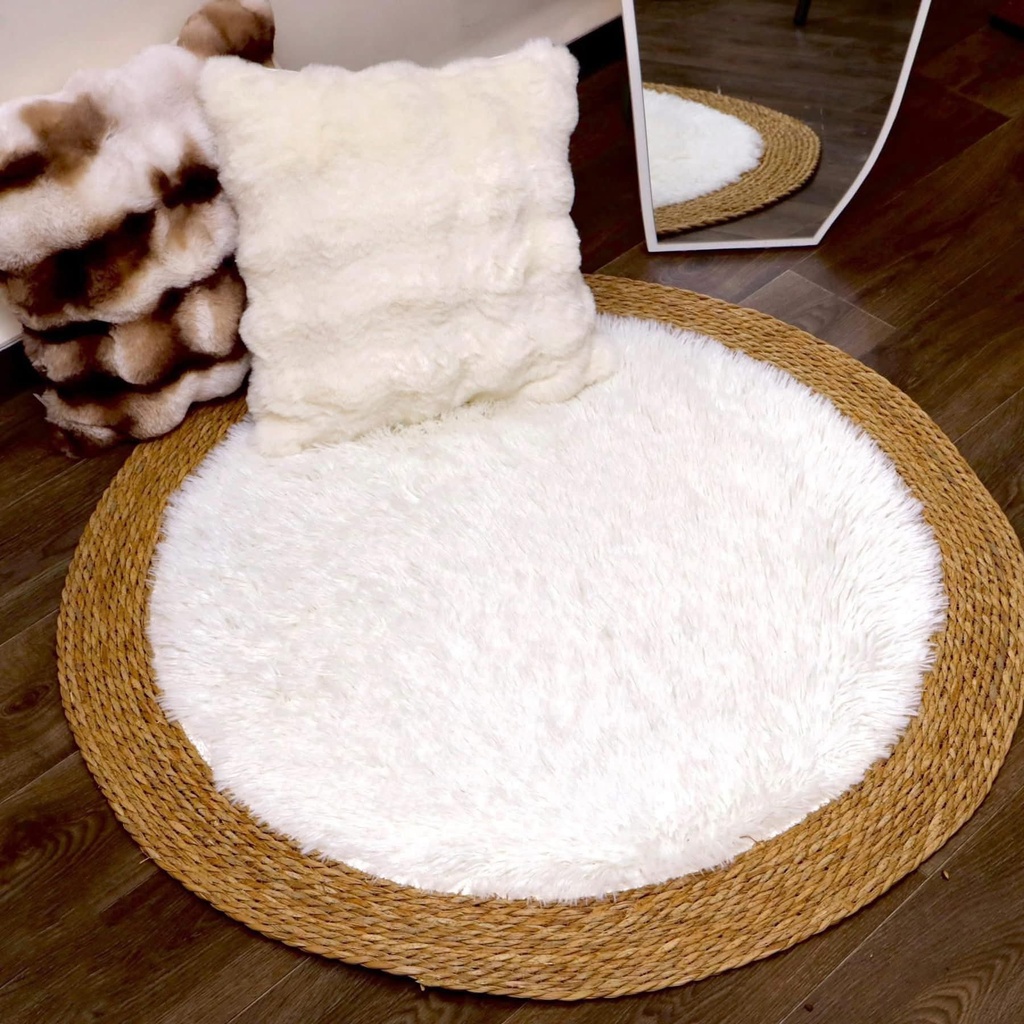 Alfombra Redonda Seagrass Yute 185 Cm Tejido Artesanal Indu®