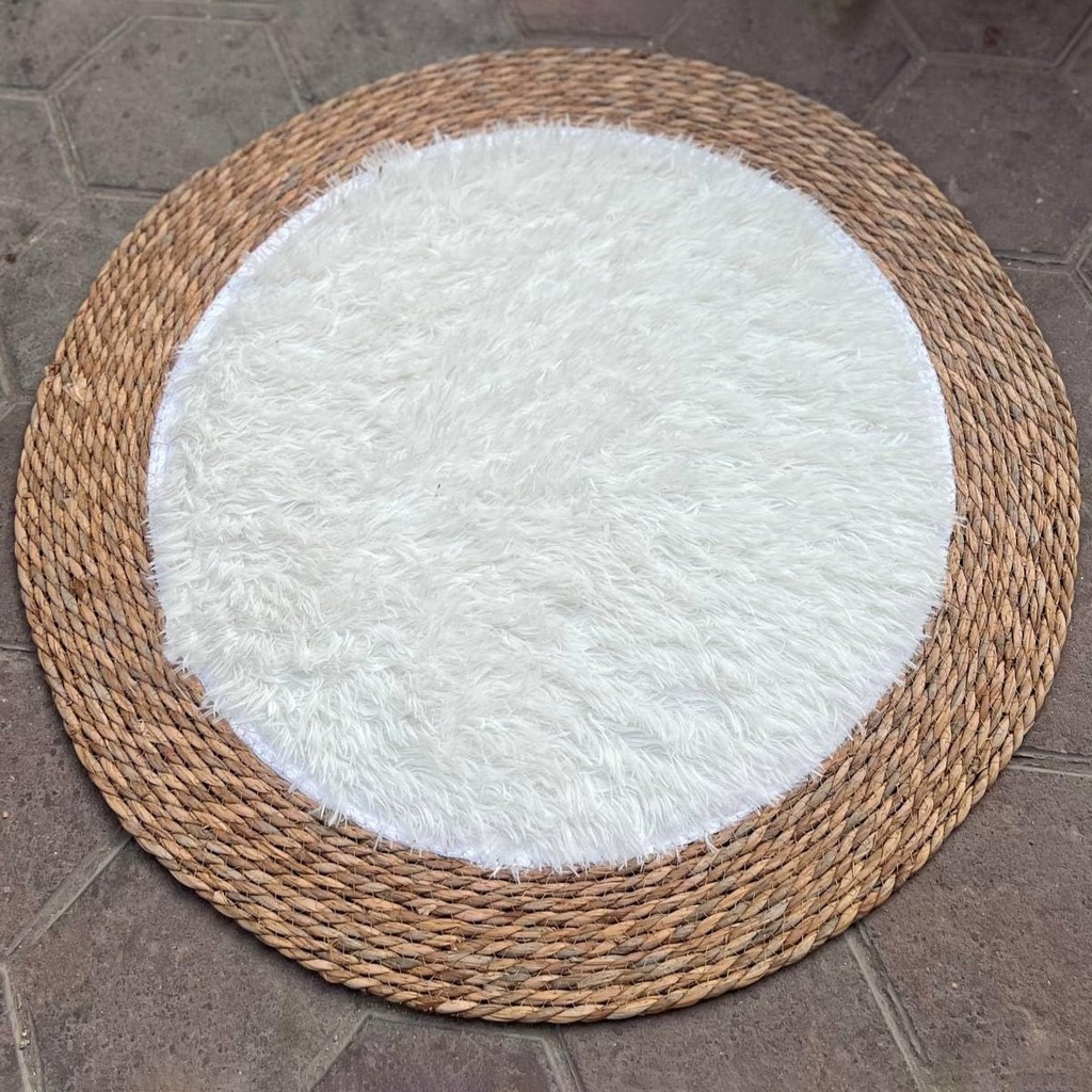 Alfombra Redonda Seagrass Yute 185 Cm Tejido Artesanal Indu®
