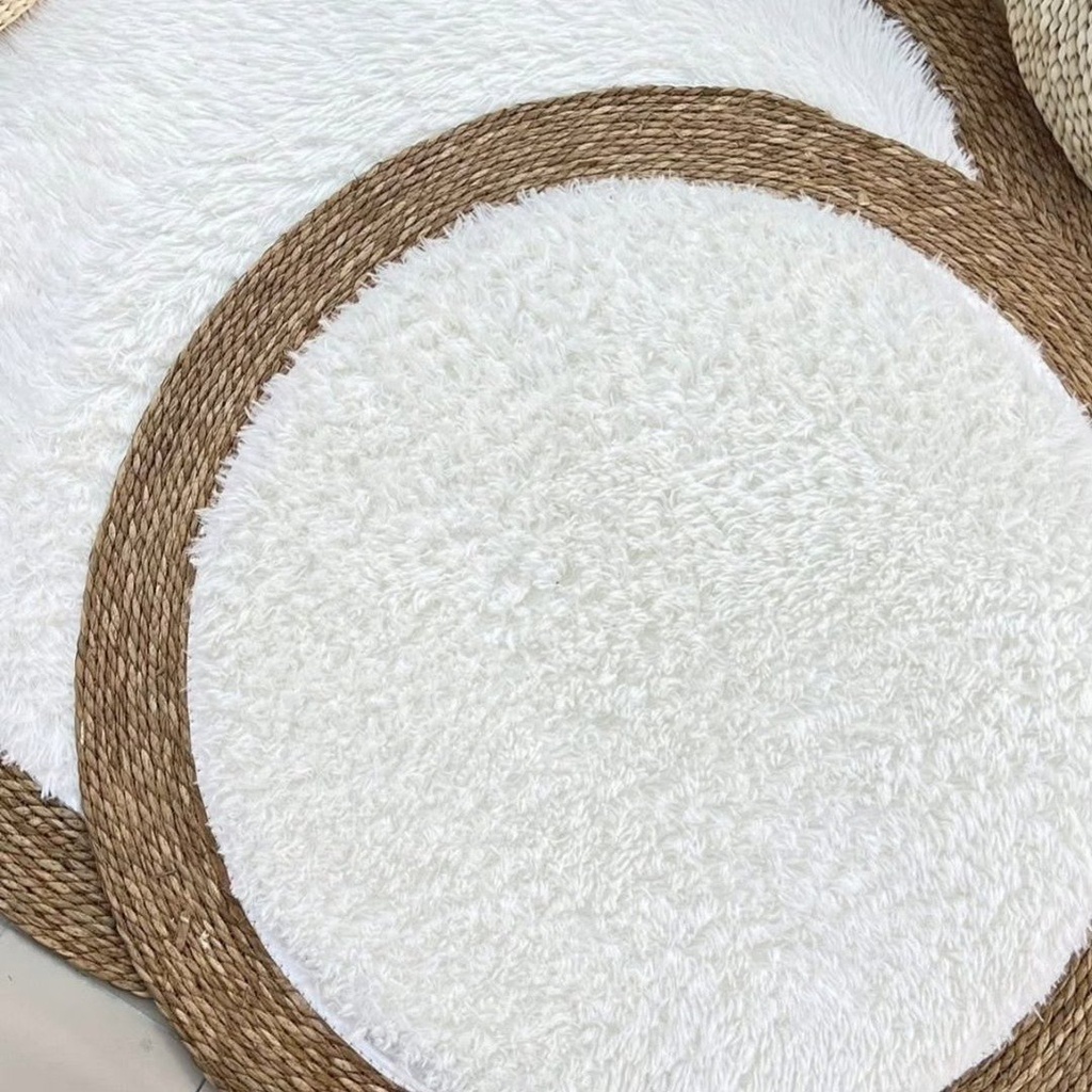 Alfombra Redonda Seagrass Yute 185 Cm Tejido Artesanal Indu®