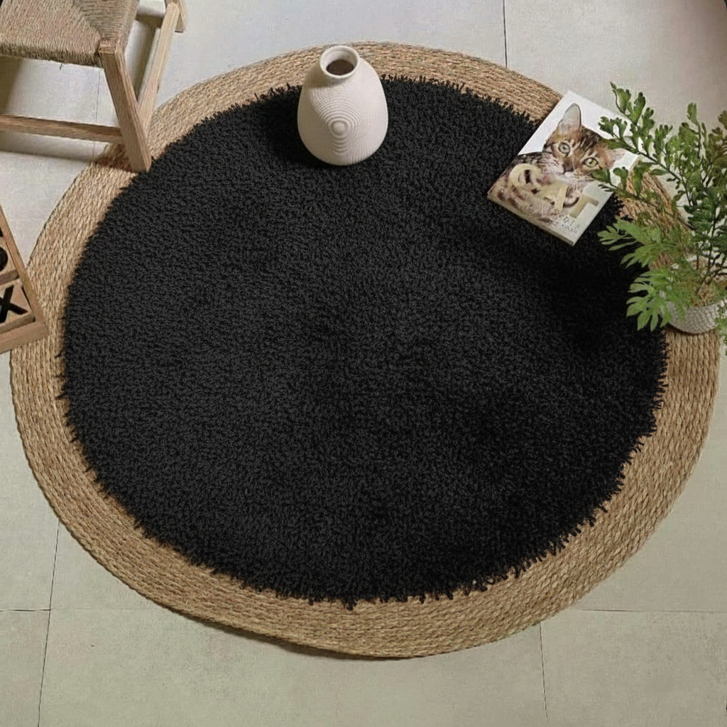 Alfombra Redonda Seagrass Yute 100 Cm Tejido Artesanal Indu