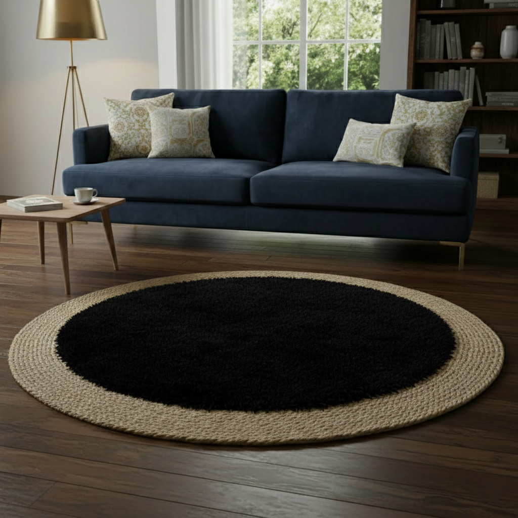 Alfombra Redonda Seagrass Yute 100 Cm Tejido Artesanal Indu