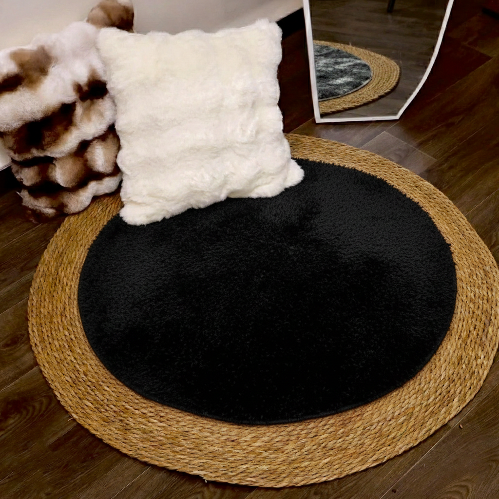 Alfombra Redonda Seagrass Yute 100 Cm Tejido Artesanal Indu