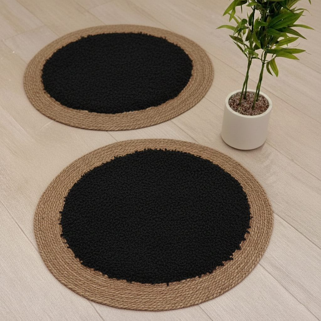 Alfombra Redonda Seagrass Yute 100 Cm Tejido Artesanal Indu