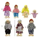 Juguetes Familia Madera Didáctica Muñecos 7 Personajes Juego