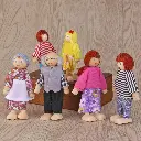 Juguetes Familia Madera Didáctica Muñecos 7 Personajes Juego