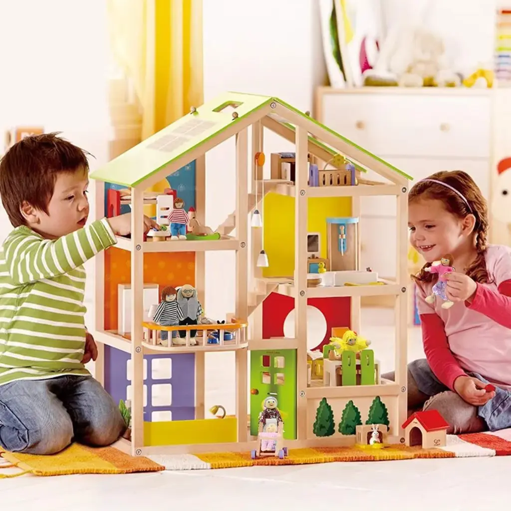 Juguetes Familia Madera Didáctica Muñecos 7 Personajes Juego