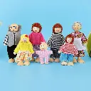 Juguetes Familia Madera Didáctica Muñecos 7 Personajes Juego