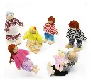 Juguetes Familia Madera Didáctica Muñecos 7 Personajes Juego