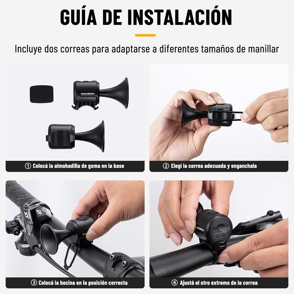 Bocina Timbre Electronica Bicicleta Monopatin Rockbros