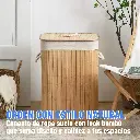 Canasto Cesto Ropa Sucia Pleglable Look Bambu Grande Tapa Ql 