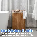 Canasto Cesto Ropa Sucia Pleglable Look Bambu Grande Tapa Ql 