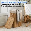 Canasto Cesto Ropa Sucia Pleglable Look Bambu Grande Tapa Ql 