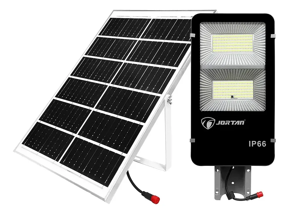 Foco Panel Solar 200w Con Soporte Jortan Exterior/interior Luz