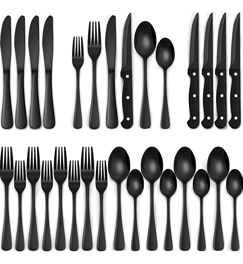 Juego De Cubiertos 24 Pzas Acero Inoxidable Cuchillo Carne ®