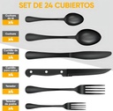 Juego De Cubiertos 24 Pzas Acero Inoxidable Cuchillo Carne ®