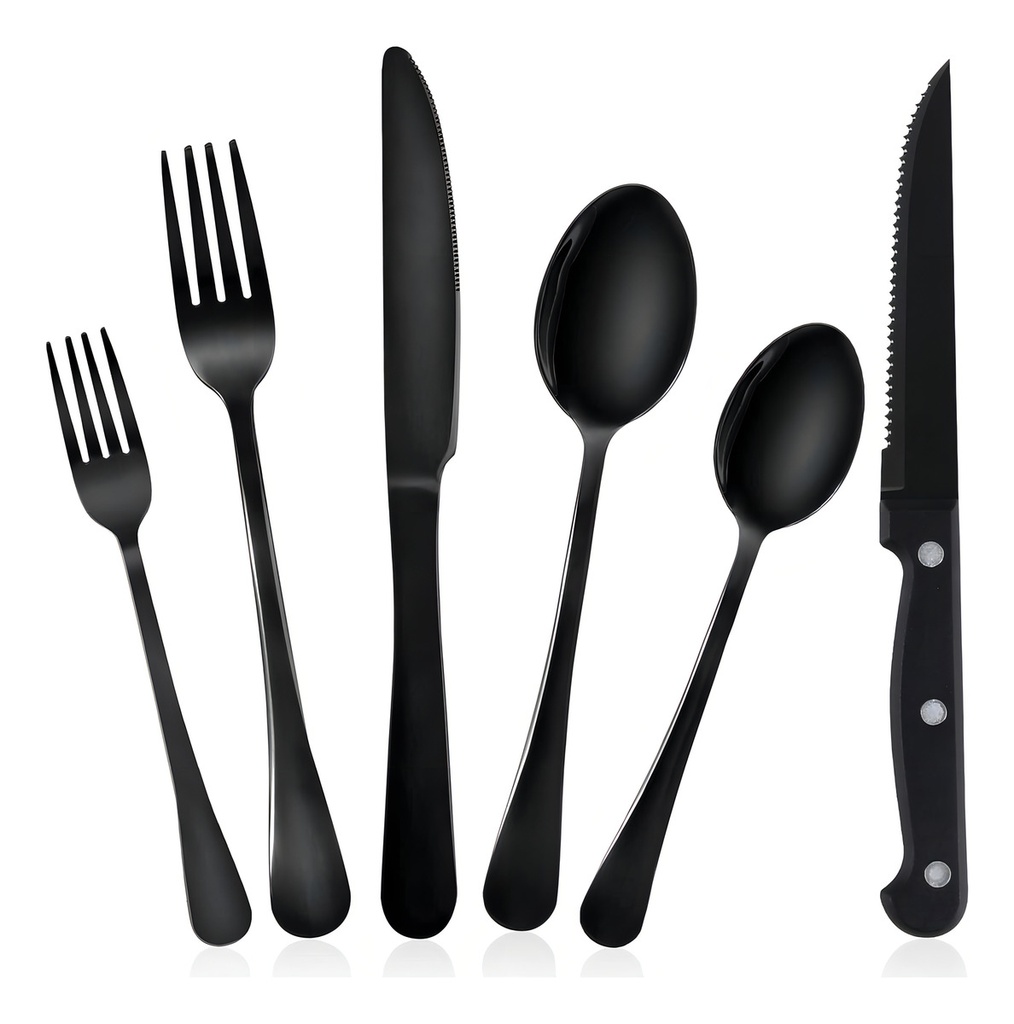 Juego De Cubiertos 24 Pzas Acero Inoxidable Cuchillo Carne ®