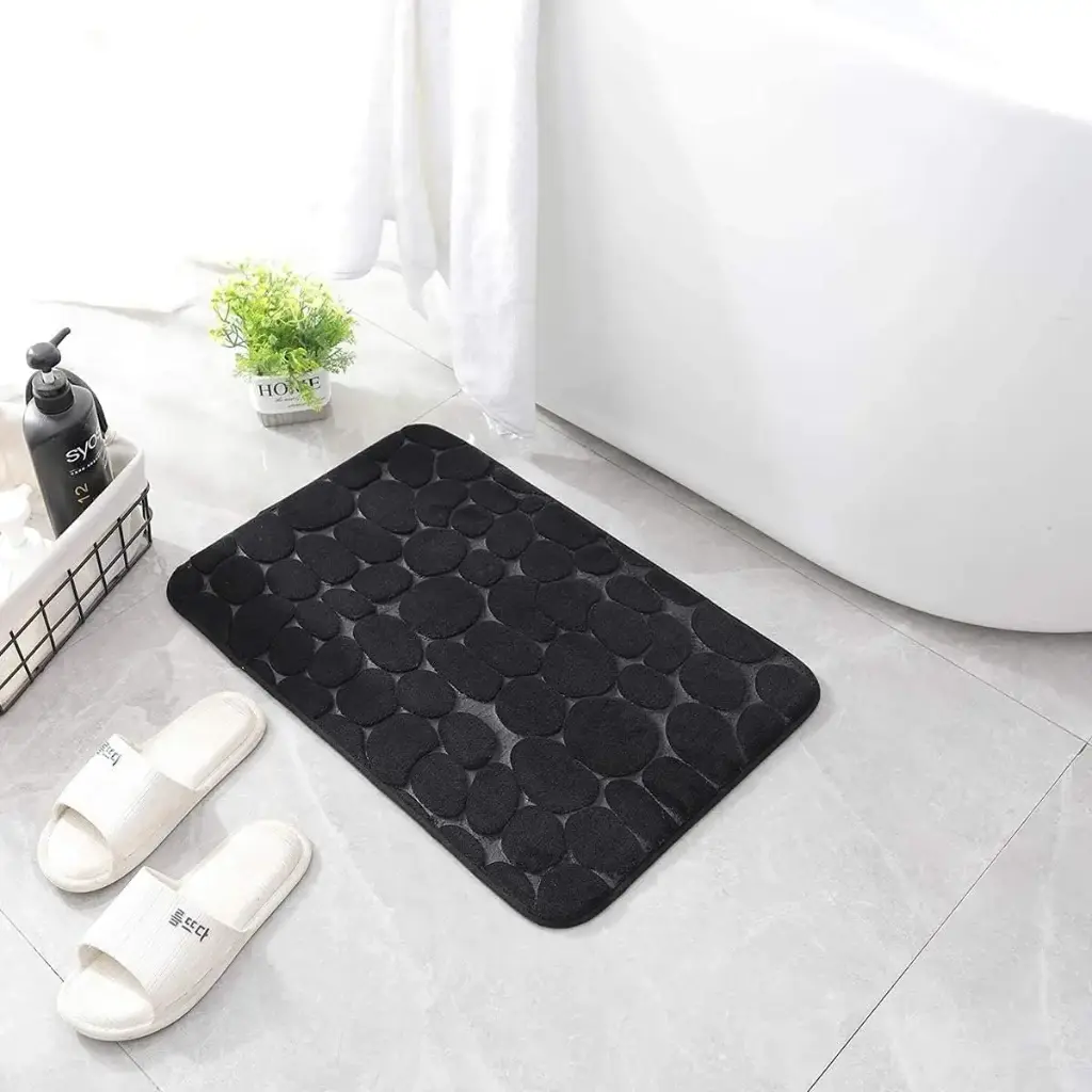 Alfombra De Baño Antideslizante Memory Diseño Rocas 