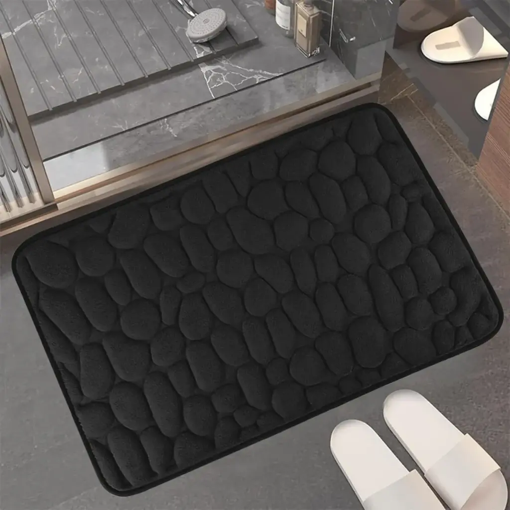Alfombra De Baño Antideslizante Memory Diseño Rocas 