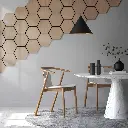 Panel Placa Madera Decorativo Hexagonal Acustico Moderno