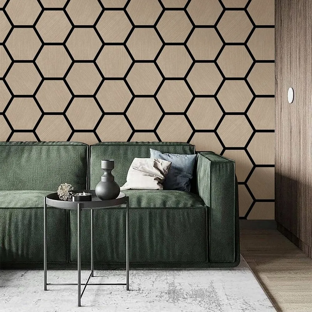 Panel Placa Madera Decorativo Hexagonal Acustico Moderno