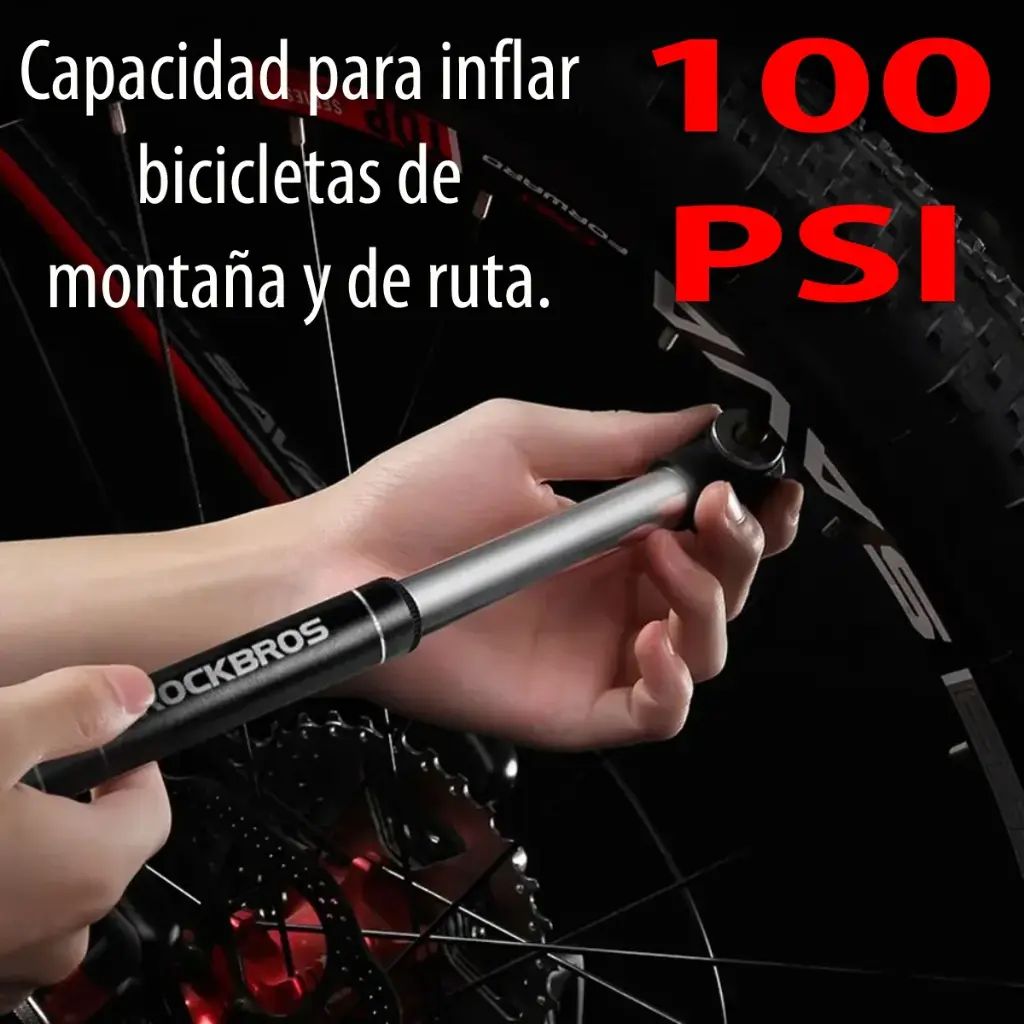 Rockbros Mini Inflador Bi-válvula Calidad Bicicleta Pelotas
