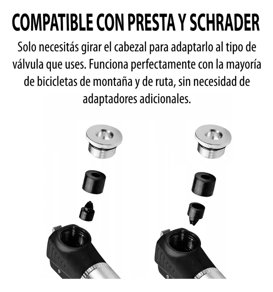 Rockbros Mini Inflador Bi-válvula Calidad Bicicleta Pelotas