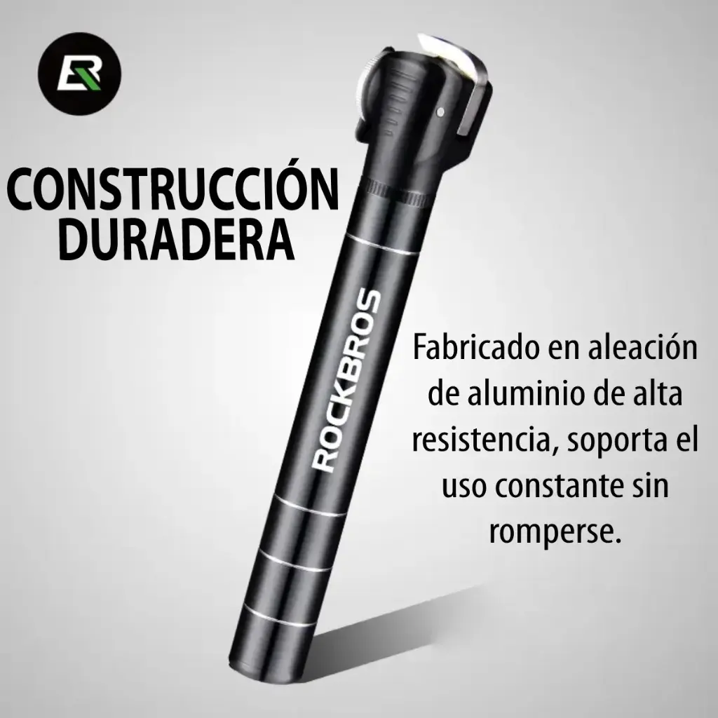 Rockbros Mini Inflador Bi-válvula Calidad Bicicleta Pelotas