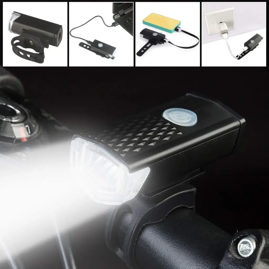 Luz Delantera Bicicleta Raypal 300 Lumens Recargable 3 Modos